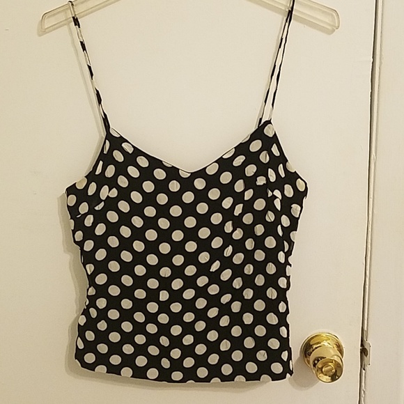 Black top with white polka dots - Picture 1 of 4